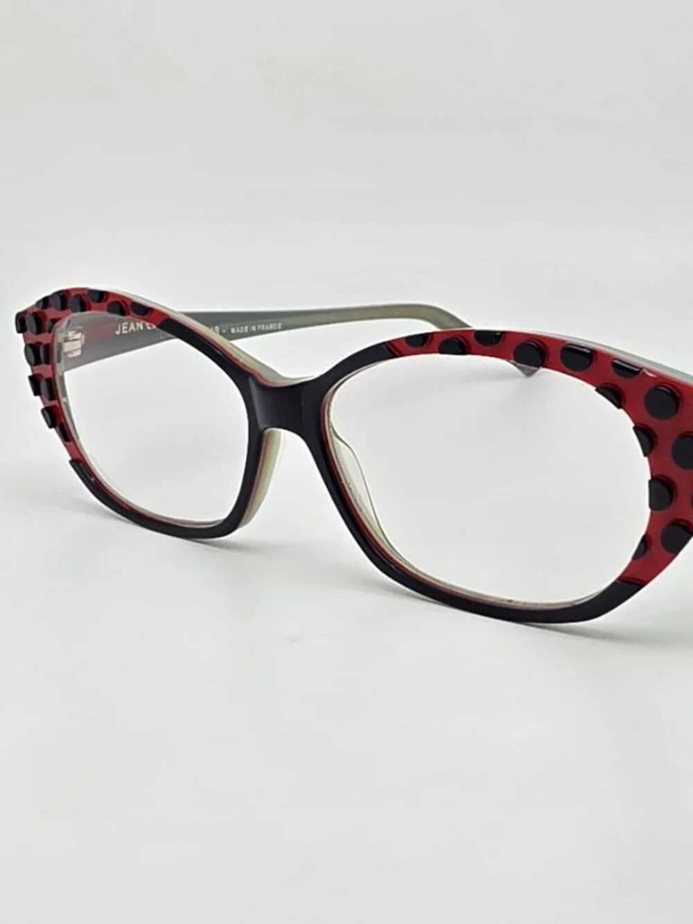 Jean Lafont Paris Tarentelle 3043 Blue Red Cat Eye Eyeglasses Frame w/ Case 53mm